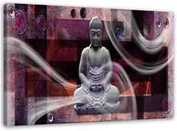 Obraz na płótnie, Nowoczesny Budda Abstrakcja fioletowy 60x40