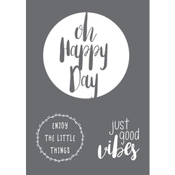 Rayher 45098000 Szablon Happy Day, format DIN A4,
