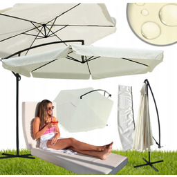 Parasol Ogrodowy Duży 350CM Składany Z Falbaną Wysięgnikiem