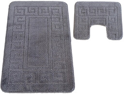 Profeos Nowoczesny popielaty komplet dywaników łazienkowych E3-H71