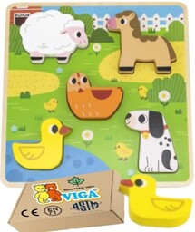 Pierwsza Układanka Edukacyjna WIEŚ Drewniany Sorter Puzzle