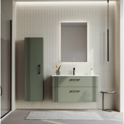 Zestaw mebli łazienkowych: lustro, szafka 100cm, umywalka, słupek