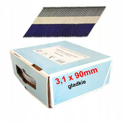 Gwoździe do gwoździarki łączone papierem 3,1x90mm gładkie 34°