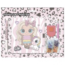 Pamiętnik diamentowy z kłódką + długopis 3 kolory