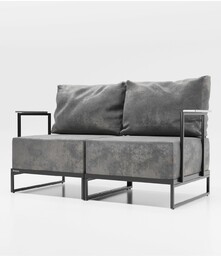 Sofa ogrodowa 2-osobowa NOVO czarne proste nogi, kanapa,