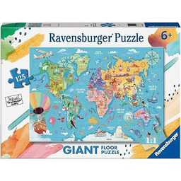 Ravensburger - Puzzle mapa świata, kolekcja 125 gigantycznych