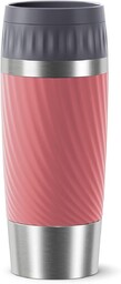 Emsa Easy Twist Kubek Podróżny, Srebrny/Czerwony, 360 ml