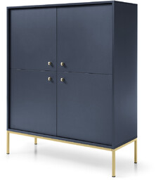 Komoda Mono granatowa (MK104), do salonu, loftowa, złoty