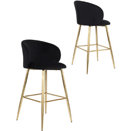 Hoker do kuchni Ganta Gold, czarny welwet, glamour