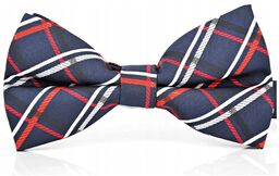 Mucha męska muszka granatowa elegancka z poszetką