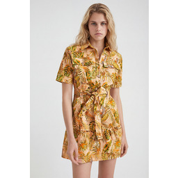 Sukienka koszulowa z tropikalnym nadrukiem