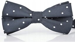 Mucha męska kropki muszka elegancka grafitowa pl!
