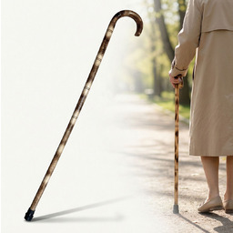 LASKA DREWNIANA inwalidzka z rączką typu Shepard senior