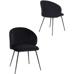 Krzesło do jadalni Ganta Black, czarny welwet