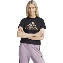 adidas Kobiety Animal Print Graphic Tee, black, XS