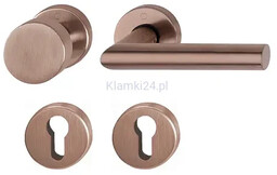 Amsterdam - Gałko-klamka na okraglym szyldzie, kolor miedziany