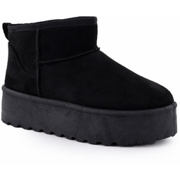 Botki damskie śniegowce zamszowe czarne Potocki 16322