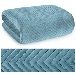 Narzuta 220 x 240 Dekoracyjna Welurowa Sofia Niebiesk