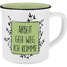 Filiżanka Arbeit geh weg Emalia Look 400 ml