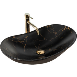 Rea Umywalka nablatowa Rea Royal Black Marble Matt