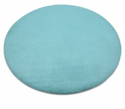 Dywan BUNNY koło aqua niebieski IMITACJA FUTRA KRÓLIKA