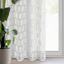 Firana biała w stylu boho 140x250 cm przelotka