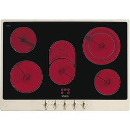 SMEG P875PO COLONIALE płyta ceramiczna, szkło, czarny/kremowy