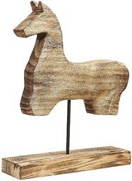 Beliani Figurka koń jasne drewno COLIMA