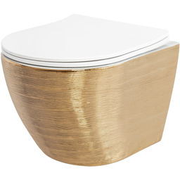 Rea Misa WC podwieszana Carlo Flat złota szczotkowana