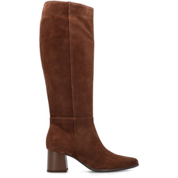 Zamszowe kozaki na obcasie - KOTYL 4729 CZEKOLADOWE