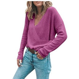 Sweter Damski Vneck Fioletowy