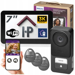 Wideodomofon Wifi Philips 7" Czytnik Rfid Breloki Furtka