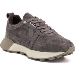 Skórzane sneakersy na platformie brązowe Kobbo FIO27-67048