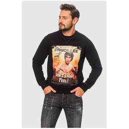 DSQUARED2 Czarna bluza męska z brucem lee, Rozmiar