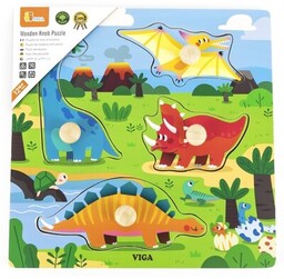 VIGA Puzzle Pierwsze puzzle z uchwytami: Dinozaury 44596
