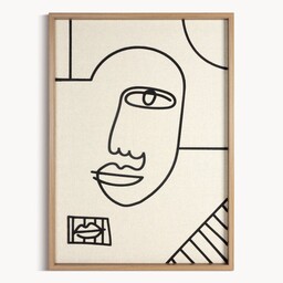Eurofirany Obraz 669a 50x70 beżowy czarny linearna twarz