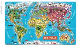 Magnetyczna mapa świata z magnesami w angielskiej wersji,