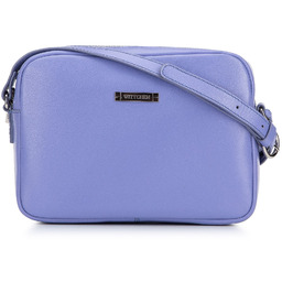 Damska listonoszka skórzana prostokątna jasny fiolet