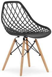 Elior Zestaw czarnych ergonomicznych krzeseł 4 szt. L8-M80