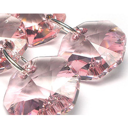 Kryształy Piękne Kolczyki Srebro Light Rose