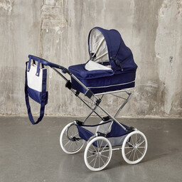 Duży wózek dla lalek Doll Pram Deluxe Granatowy