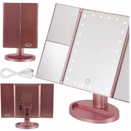 Lusterko PREMIUM Do MAKIJAŻU Powiększające 3X Kosmetyczne PODŚWIETLANE