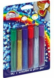 Klej z brokatem 6ml x 6 kolorów FIORELLO