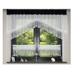 Firana Do Kuchni Frędzelki 30cm Łuk 300/100+2x Zazdrostka