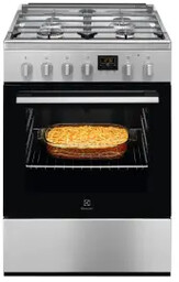 Electrolux 600 LKK564222X Pieczenie parowe Termoobieg Kuchnia gazowo-elektryczna