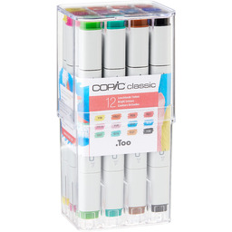 COPIC Classic Markers Zestaw 12 "Bright Colours", profesjonalne