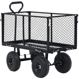 Edinos Czarny wózek ogrodowy na pneumatycznych kołach B1-D31