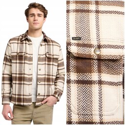 Lee Relaxed Overshirt Arabica Plaid gruba kurtka koszula