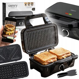 Opiekacz do kanapek 3w1 Grill elektryczny Gofry Zapiekanki