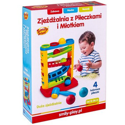SMILY PLAY Zabawka Zjeżdżalnia z piłeczkami i młotkiem